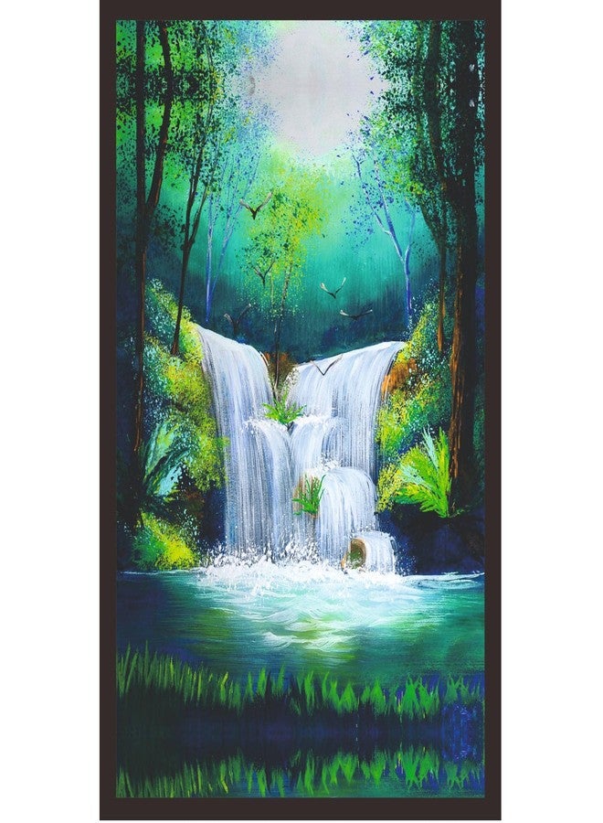 Mad Masters Waterfall Scenery Framed Photo, Wall Hanging Home Decor Painting for Living Room & Bedroom Decoration (18 x 12 Inch,Paper) - Image 1